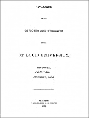 1836 SLU University catalog cover