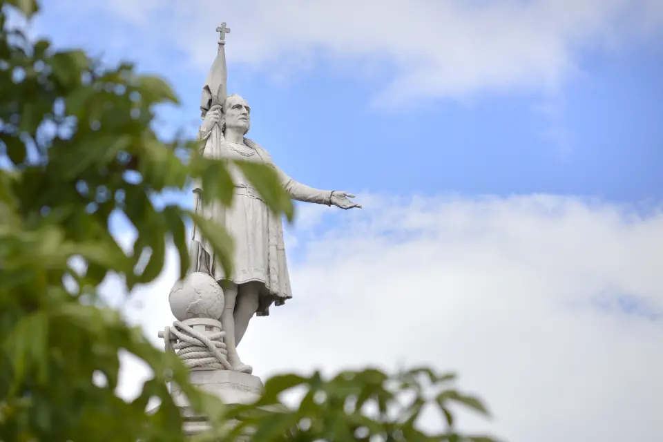 Christopher Columbus statue in Madrid.