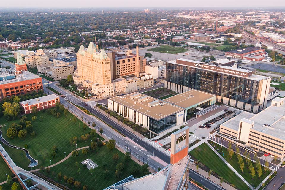Aerial view of Saint Louis Univeristy hospital