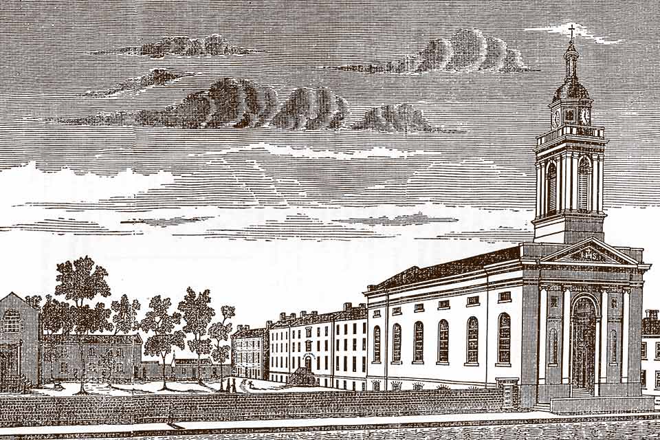 SLU's downtown campus circa 1852