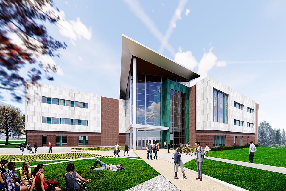 A rendering of the new ISE Building