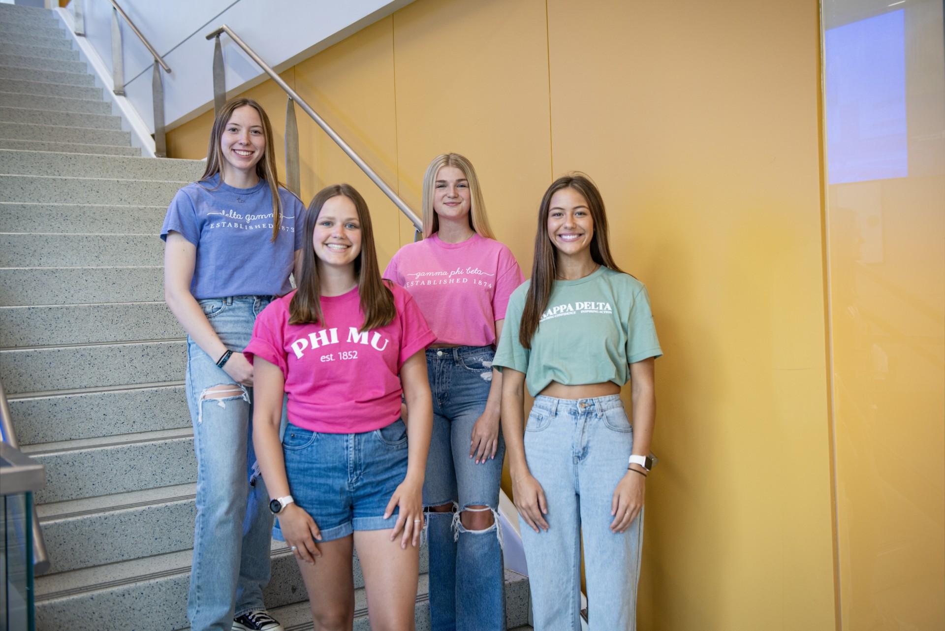 The Panhellenic Council is home to seven sororities: Alpha Delta Pi, Delta Gamma, Gamma Phi Beta, Kappa Alpha Theta, Kappa Delta, Phi Mu and Zeta Tau Alpha.