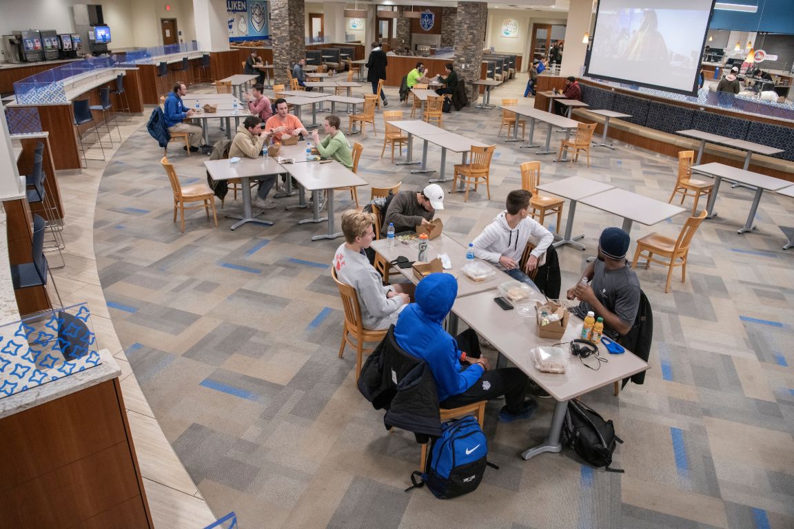 Tables in the Grand Dining Hall.