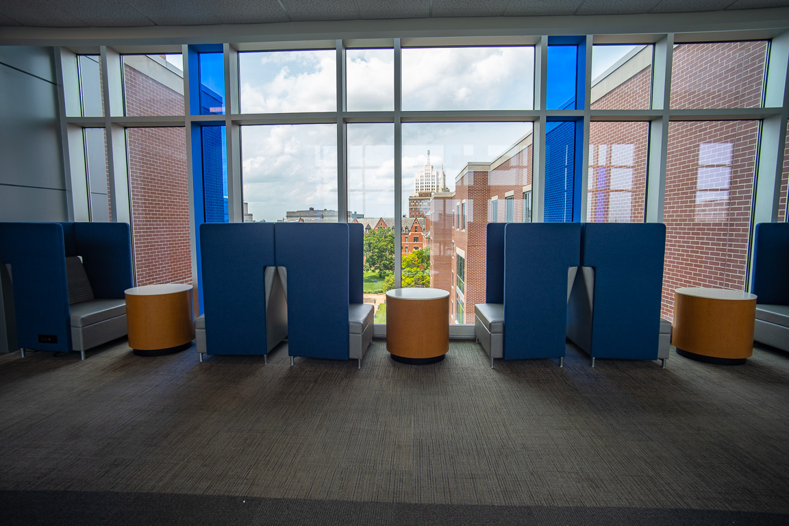 Study carrels in Grand Hall lounge