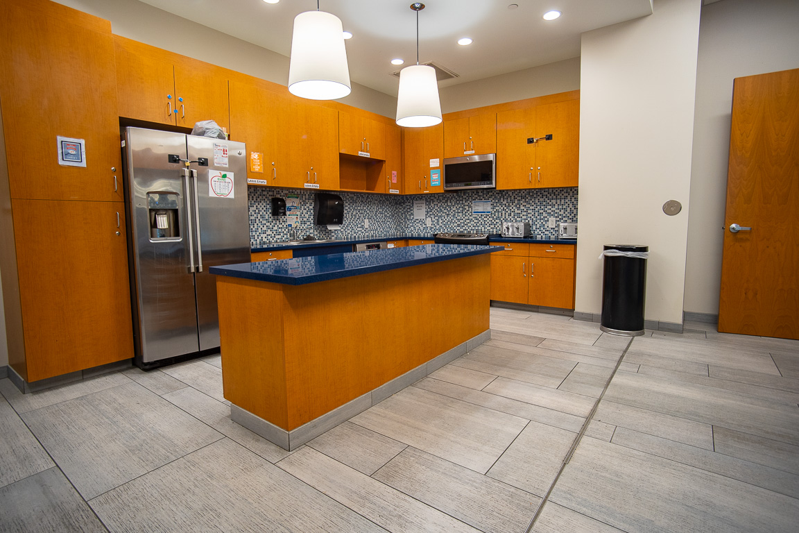 Spring Hall has a shared kitchen.