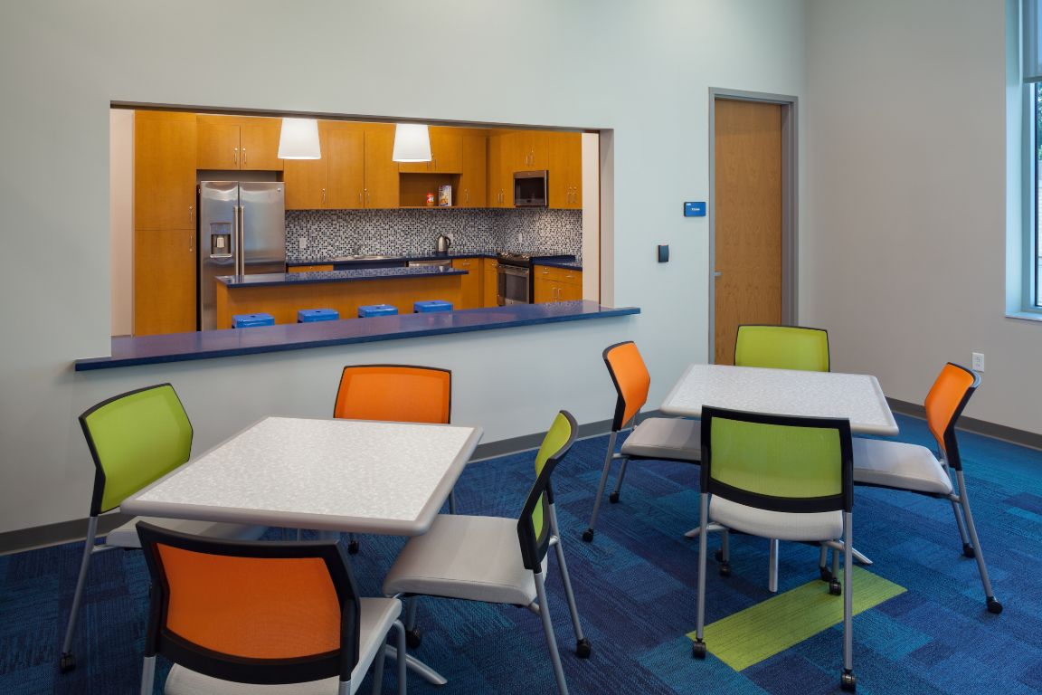 Another view of Spring Hall shared kitchen.