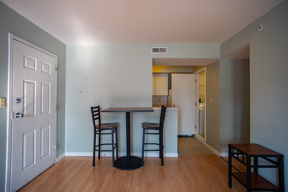 Dining area in the Village Apartments. 