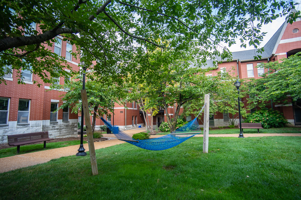 View of hammock outside the village apartments