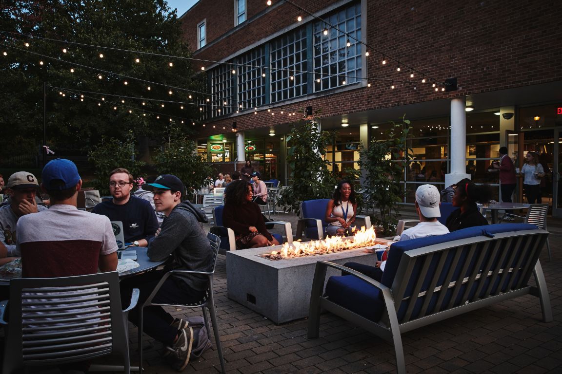 Fusz Hall patio.
