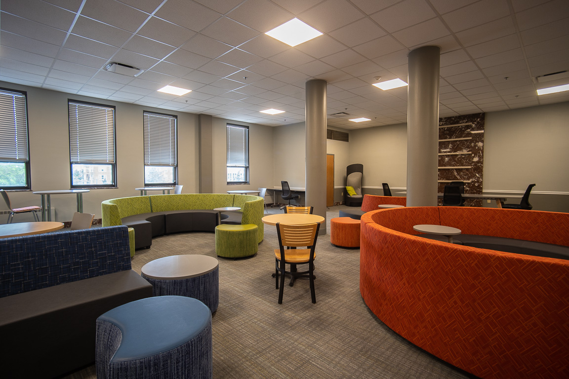 Wide view of DeMattias Hall Lounge 