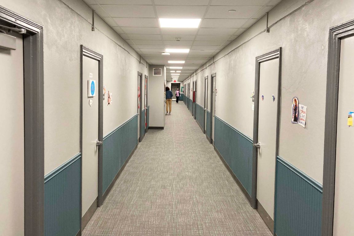 Inside Clemens Hall.