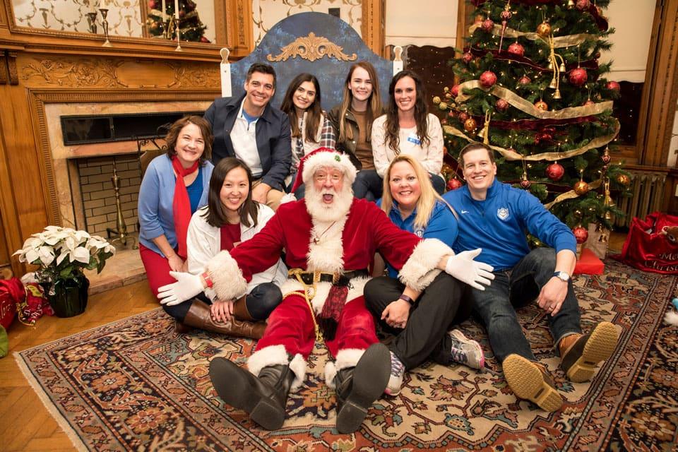 Alumni Office with Santa at 2018's Christmas on the Quad