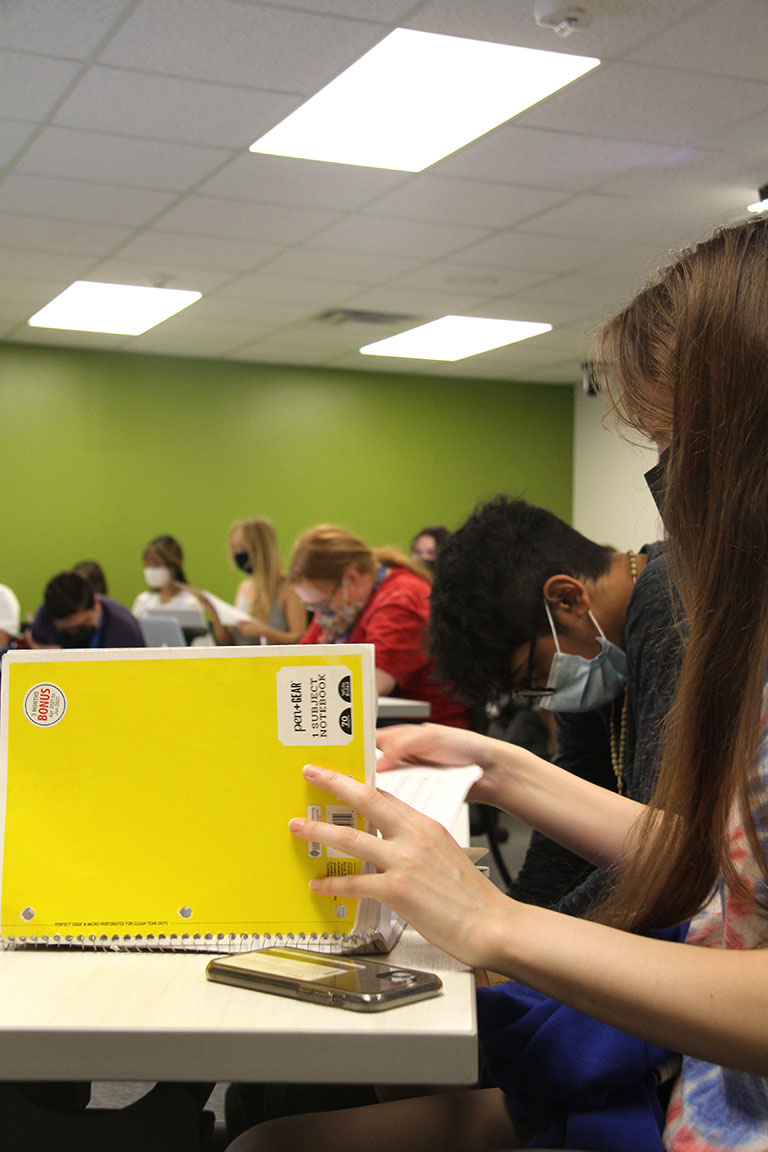 Students completing their session