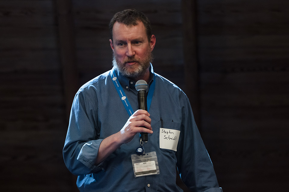 Stephen Schmidt received a Research Administrator Award during the Grantwinner Reception on April 14, 2023. Photo by Sarah Conroy.