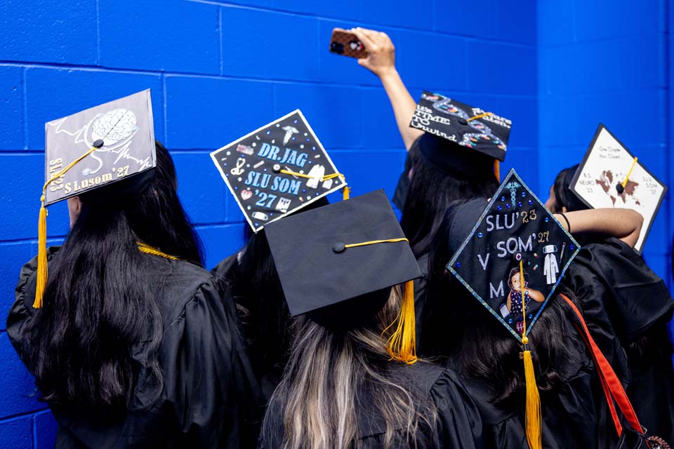 Graduates celebrate at the Spring 2023 Commencement Ceremony. Photo by Sarah Conroy.