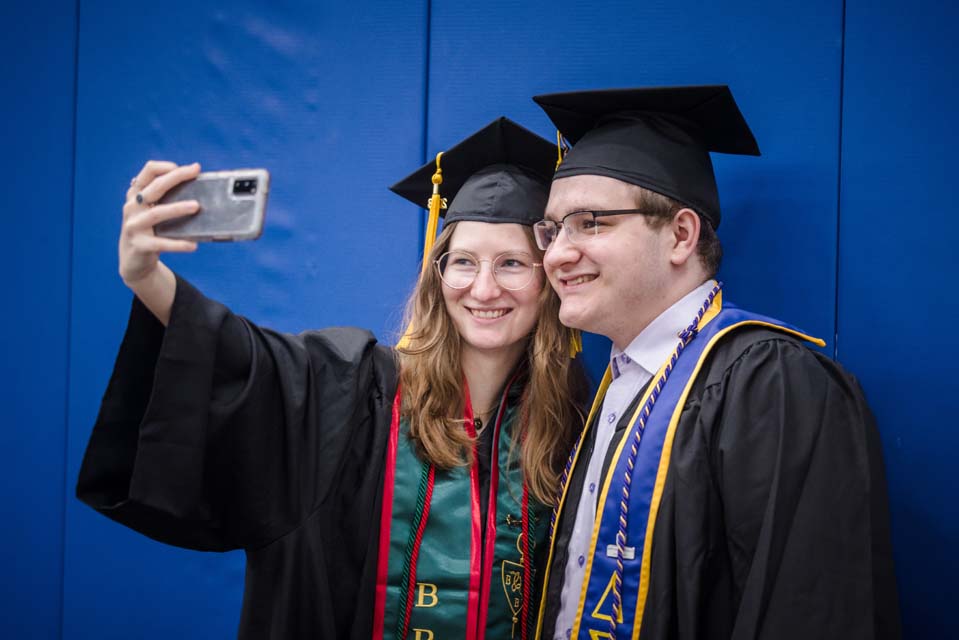 Graduates celebrate at the Spring 2023 Commencement Ceremony. Photo by Sarah Conroy.