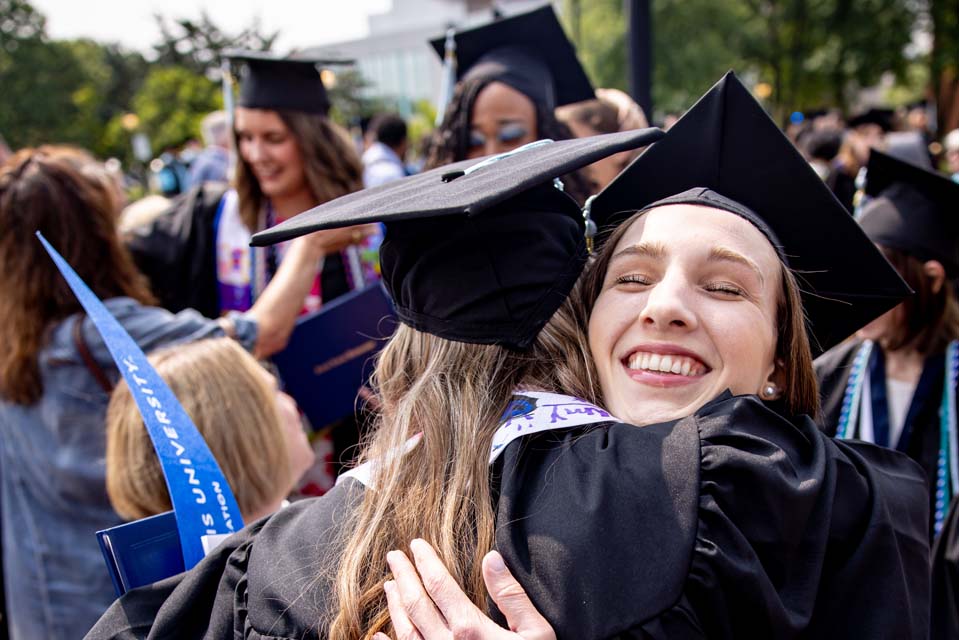 School of Education graduates celebrate on Thursday, May 18. Photo by Sarah Conroy.