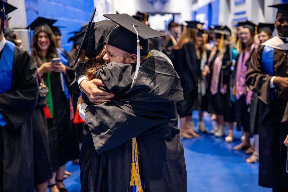 Graduates celebrate at the Spring 2023 Commencement Ceremony. Photo by Sarah Conroy.