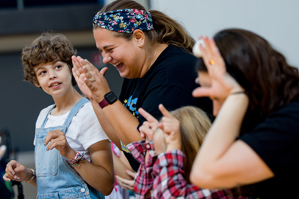 SLU's Speech-Language and Hearing Clinic's Augmentative-Alternative Communication Theater Camp presented Lost and Found: Little Bo Peep Meets Mary and her Lamb on Friday, July 14, in the C.S. Huh Auditorium at the Center for Global Citizenship. Photo by Sarah Conroy.