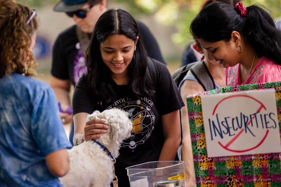 Students participate in a wellness activity during Fresh Check Day on Thursday, Sept. 6. Photo Sarah Conroy.