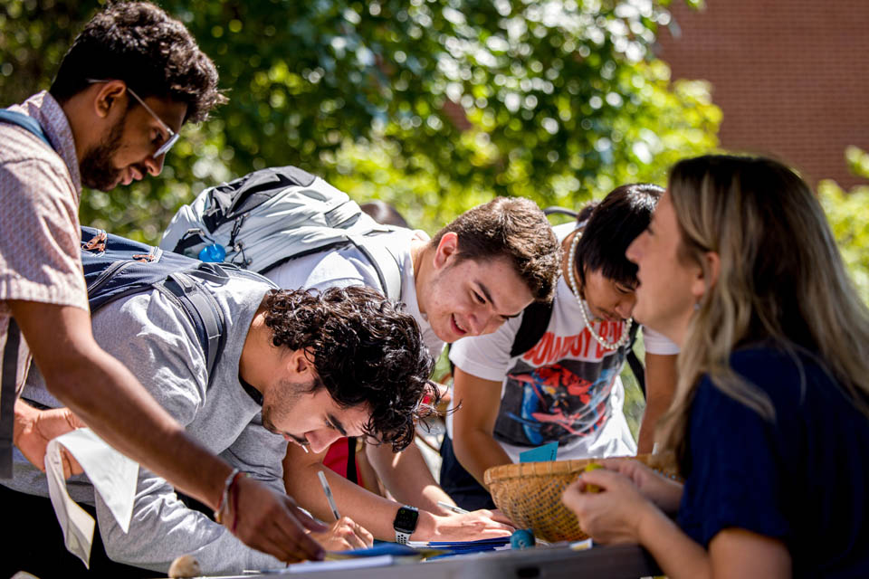 Students learn about campus wellness resources during Fresh Check Day on Wednesday, Sept. 6. Photo Sarah Conroy.