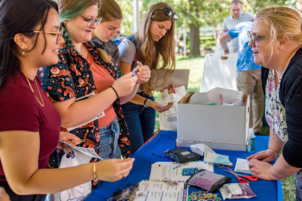 Students participate in a wellness activity during Fresh Check Day on Thursday, Sept. 6. Photo Sarah Conroy.