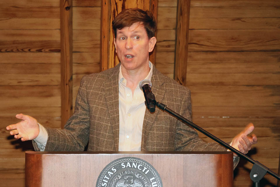 Benjamin Looker, Ph.D., was recognized with a Scholarly Works Published as Books award at the 2023 Scholarly Works reception on Thursday, Sept. 14. Not pictured is his co-author Amanda Izzo, Ph.D. Photo by Joe Barker.