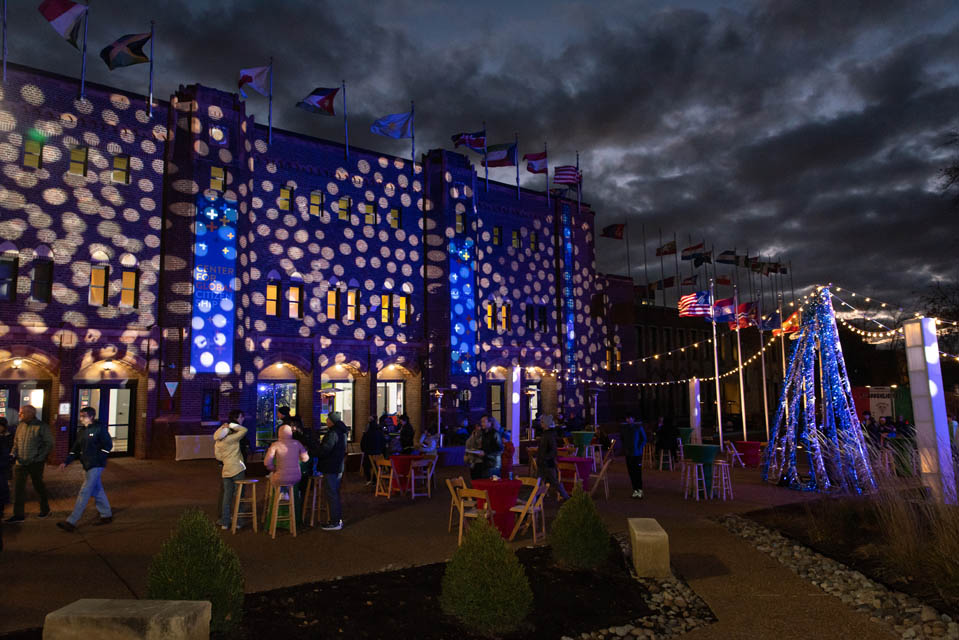 The CGC was lit up for Christmas on the Quad on Saturday, Dec. 9. Photo by Luke Yamnitz.