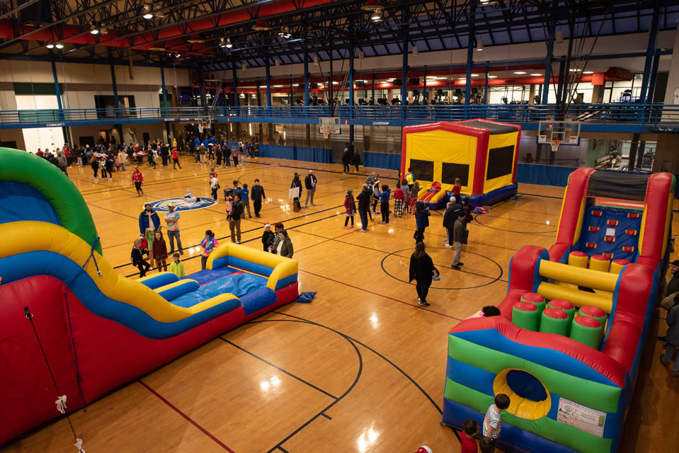 Attendees at Christmas on the Quad took part in activities inside Simon Rec Center on Saturday, Dec. 9. Photo by Luke Yamnitz.