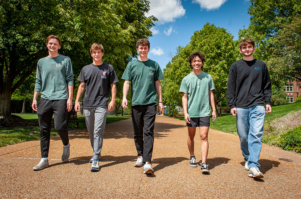 The IFC Community is home to nine fraternities: Alpha Delta Gamma, Alpha Iota Omicron, Beta Theta Pi, Phi Kappa Tau, Pi Kappa Alpha, Sigma Alpha Epsilon, Sigma Chi, Sigma Tau Gamma and Tau Kappa Epsilon. 