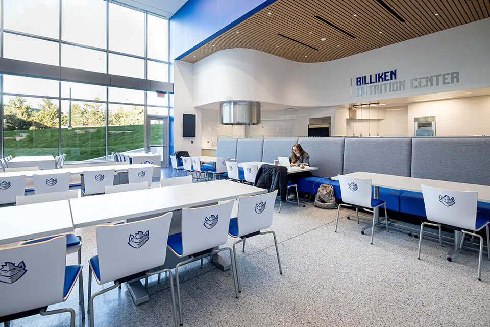 A student-athlete in the Billiken Nutrition Center