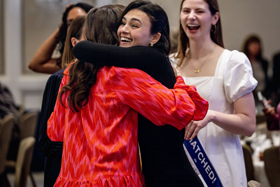 Saint Louis University School of Medicine fourth-year students celebrate during Match Day at the Ritz-Carlton on Friday, March 15, 2024. Photo by Sarah Conroy. 