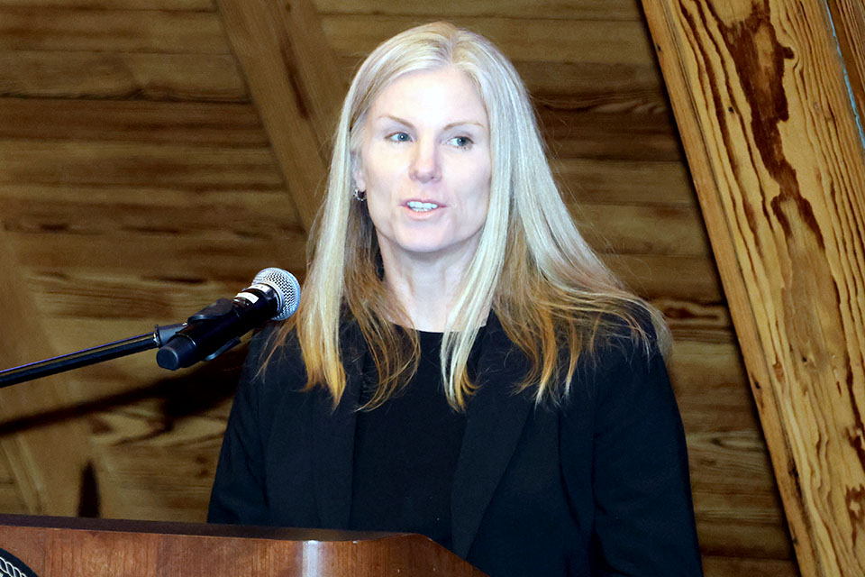 Anne Miller was recognized at the Scholarly Works and Grant Winners Reception on Friday, April 5. Photo by Joe Barker. 