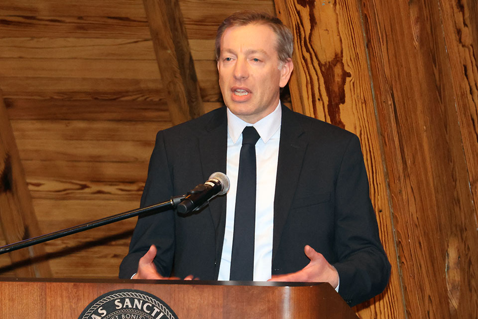 Bradley Bailey, Ph.D., was recognized at the Scholarly Works and Grant Winners Reception on Friday, April 5. Photo by Joe Barker. 