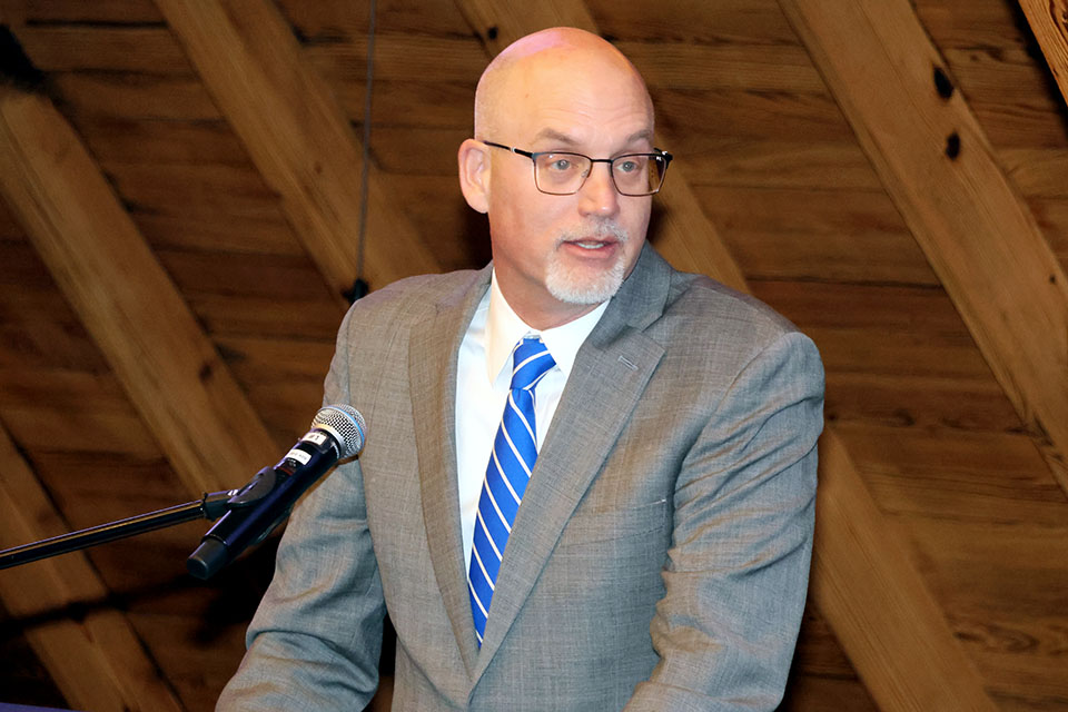 Gary Ritter, Ph.D., was recognized at the Scholarly Works and Grant Winners Reception on Friday, April 5. Photo by Joe Barker. 
