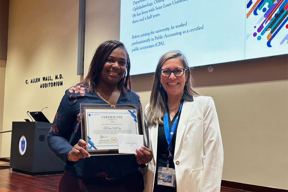 Various faculty and staff members were recognized for their research excellence during Science Day
