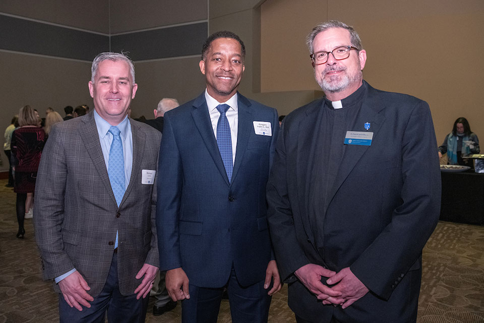 Saint Louis University held its 2024 Investiture Ceremony on March 7, marking the accomplishments of 21 distinguished faculty members across four academic units and honoring the donors whose philanthropic generosity has established endowed positions. Photo by Steve Dolan.
