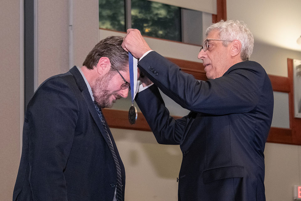 Saint Louis University held its 2024 Investiture Ceremony on March 7, marking the accomplishments of 21 distinguished faculty members across four academic units and honoring the donors whose philanthropic generosity has established endowed positions. Photo by Steve Dolan.
