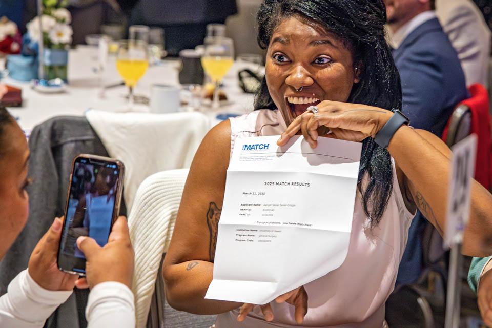 Saint Louis University's School of Medicine Medical students celebrate Match Day at the Chase Park Plaza on March 21, 2025. Photo by Sarah Conroy. 