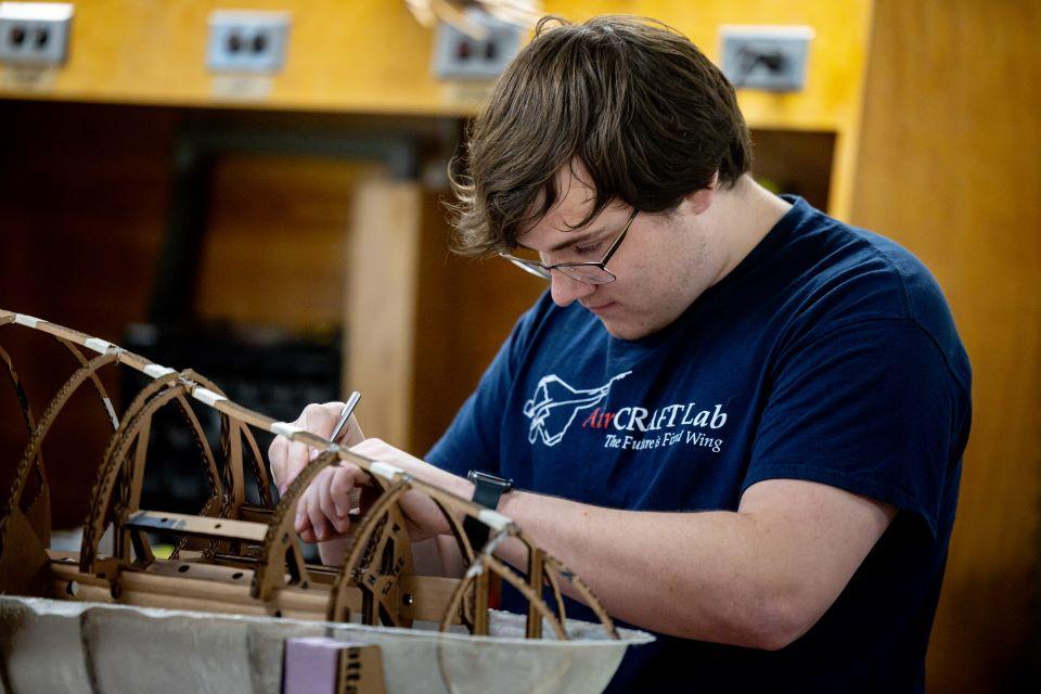Will Jameson works in the AirCRAFT Lab. Photo by Sarah Conroy.