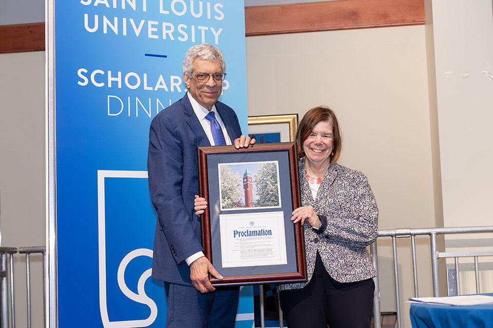 The Drs. Fred and Fran Pestello Legacy of Leadership Award will recognize a student who upholds the Jesuit mission, maintains academic excellence and actively engages in community service. Photo by Sarah Carmody.