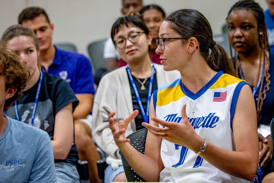 Student leaders from Jesuit schools participate in Ed Sessions during the 2025 National Jesuit Student Leadership Conference on July 24, 2025. Photo by Sarah Conroy.