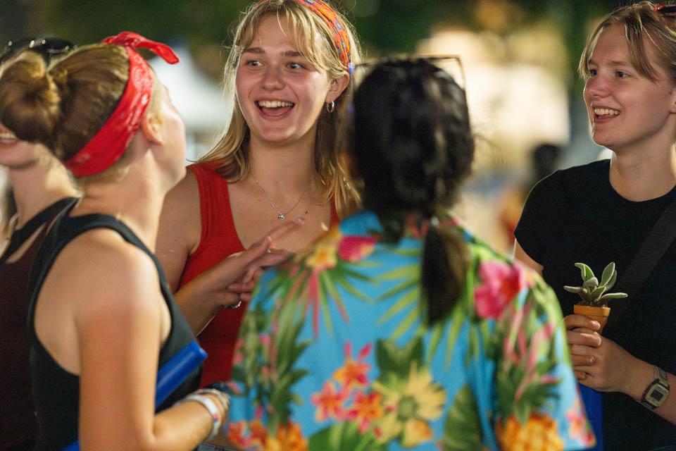 Students mingle during the Billiken Block Party on Aug. 16, 2025. Photo by Sarah Conroy.