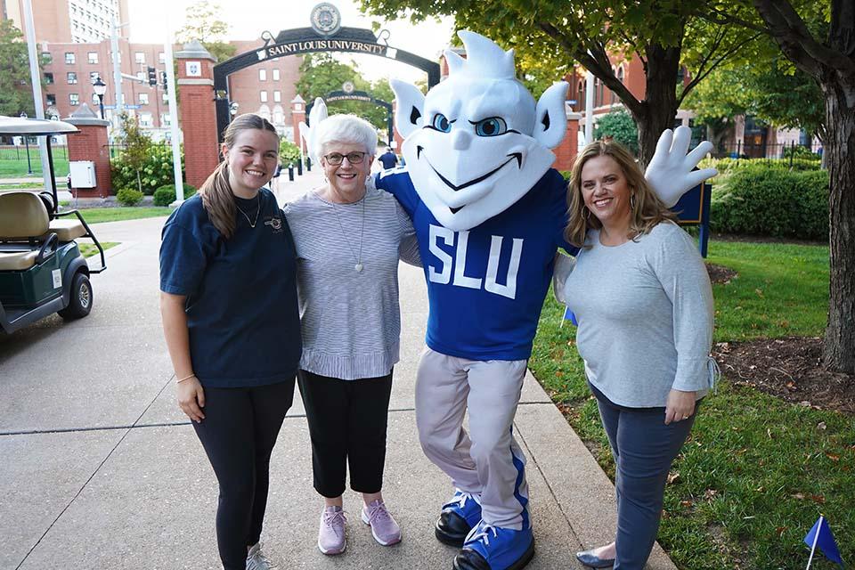 The Billiken celebrates Homecoming and Family Weekend with the SLU community. Photo by Megan Favignano Mansouri.