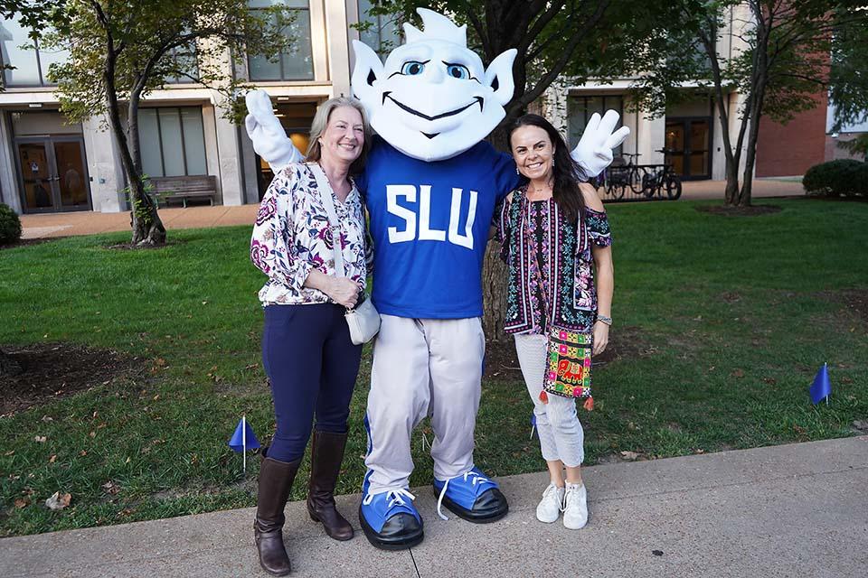 The Billiken celebrates Homecoming and Family Weekend with the SLU community. Photo by Megan Favignano Mansouri.