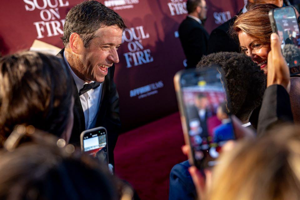 John O’Leary is photographed on the red carpet during the world premiere of Soul on Fire at Powell Hall on October 2, 2025. Photo by Sarah Conroy. 