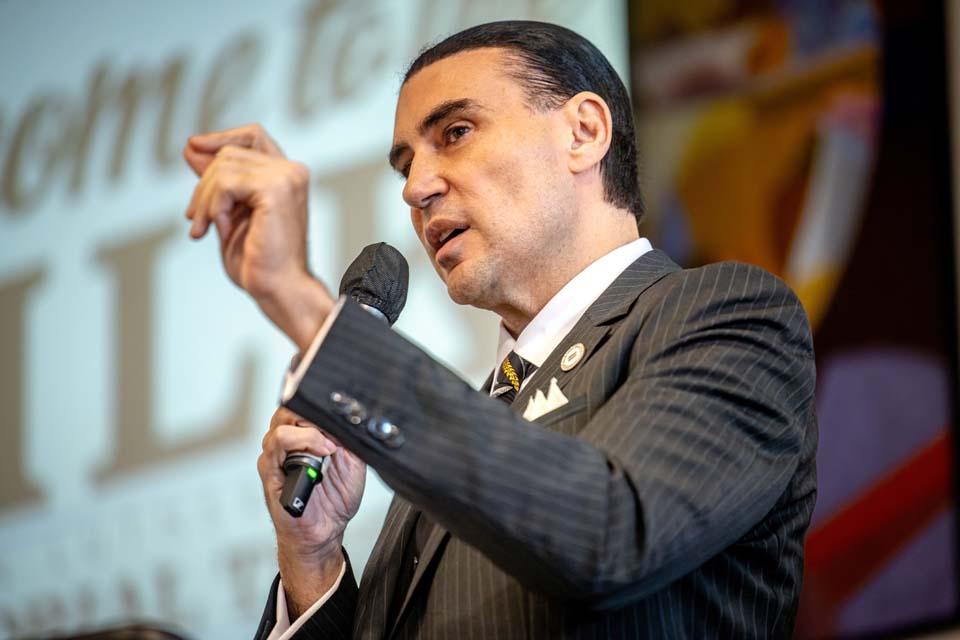 Michael McMillan, president and CEO of the Urban League of Metropolitan St. Louis, speaks during the 2026 Martin Luther King Jr. Memorial Tribute on Jan. 22, 2026. Photo by Sarah Conroy.