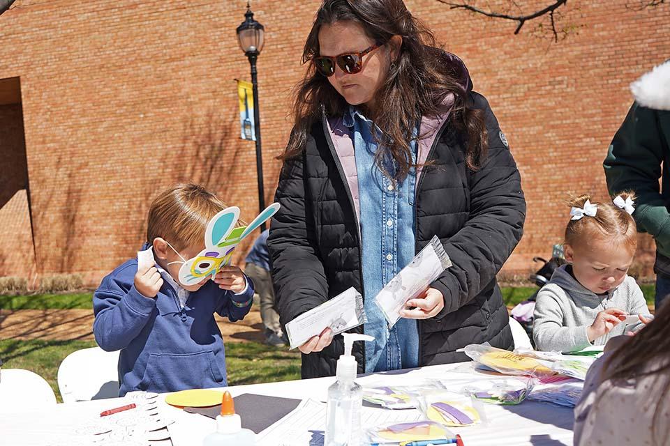 Children enjoy Easter crafts at the Easter Egg Hunt on March 28, 2026. Photo by Megan Favignano-Mansouri.