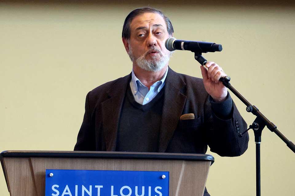 Vincent Casaregola, Ph.D., was honored was honored in the Scholarly Works as Creative Works category  at the 2026 Scholarly Works and Grant Winners Reception on Wednesday, April 29. Photo by Joe Barker. 