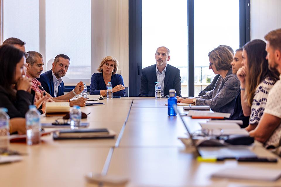 President Edward Feser, Ph.D., meets with SLU-Madrid leadership to discuss institutional priorities and strengthen collaboration between the St. Louis and Madrid campuses during his September 2026 visit. Photo by Sarah Conroy.
